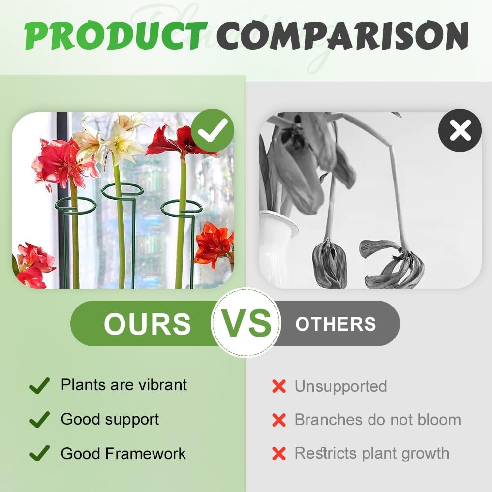 4/8/12 Pack Plant Stakes, 16/24/36 Inch Plant Support Stakes, 2025 New Plant Sticks Support, Flower Stakes for Plants Peony, Tomato Seedling, Marigold, Amaryllis, Sapling, Coreopsis (16 Inch-4 Pack)