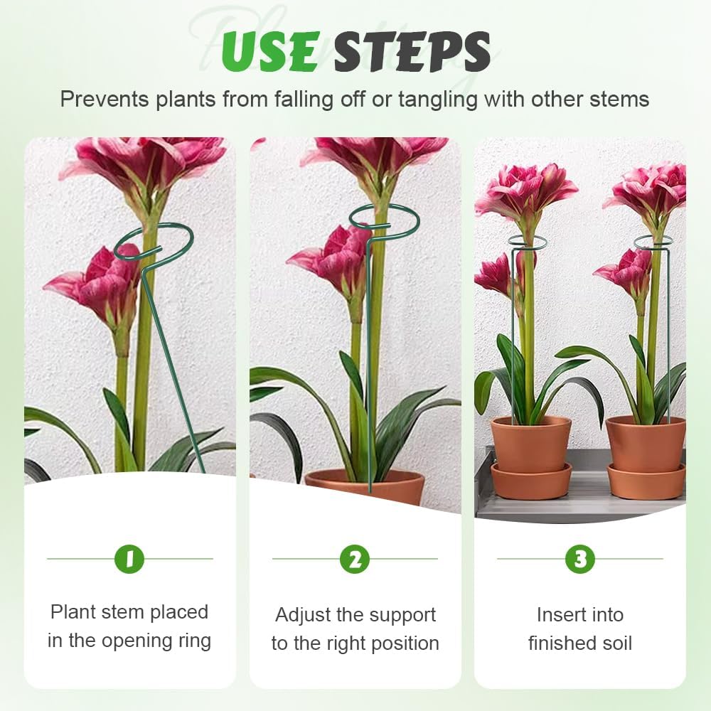 4/8/12 Pack Plant Stakes, 16/24/36 Inch Plant Support Stakes, 2025 New Plant Sticks Support, Flower Stakes for Plants Peony, Tomato Seedling, Marigold, Amaryllis, Sapling, Coreopsis (36 Inch-12 Pack)