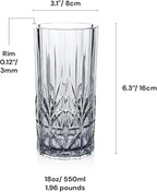 BELLAFORTE Shatterproof Tritan Tall Tumbler Set of 4, 18oz - Myrtle Beach Drinking Glasses - Unbreakable Plastic Glasses Drinking for Gift, Party, New Year - BPA Free - Dishwasher Safe - Smoke Gray