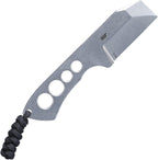 CRKT Razel Chisel Fixed Blade Knife: Everyday Carry Plain Edge, Stainless Steel Chisel Bevel w/Pocket Carry Sheath 2130,Silver