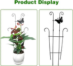 23 Inch Plant Trellis for Potted Plants, Sturdy Metal Houseplant Trellis for Climbing Plants Indoor Outdoor, Rust-Resistant Plant Support for Monstera Pothos Ivy, 2 Pack