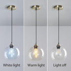 Modern Pendant Light Fixture, Clear Glass, 7.87in, Kitchen Island, Living Dining Room, 3-Pack
