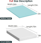 FDW 8 inch Full Mattress Gel Memory Foam Mattress for Cool Sleep,Medium Firm with 2 Inch Gel Memory Foam Topper Set/,Pressure Relief,CertiPUR-US Certified (Full)