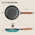 YUTANN Nonstick Frying Pan 12 inch, Ceramic Cast Iron Skillet, Lightweight Pre-seasoned Cast Iron Pan with Detachable Handle, Dishwasher & Oven Safe, Free of PFAS and PFOA