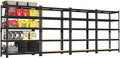 PrimeZone 35.5" x 12" x 72" Heavy Duty Storage Shelves - 5 Tier Adjustable Garage Storage Shelving, Metal Storage Utility Rack Shelf Unit for Warehouse Pantry Closet Kitchen, Black, 4 Pack
