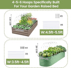 Garden Hoops 120pcs, Sunwuk Greenhouse Hoops for 2.5-5.5ft Wide Raised Bed, 24 Sets of 7.2ft Long Super Bendable Fiberglass Support Hoops Frame, Mini Greenhouse Strip for Row Cover(M Size)