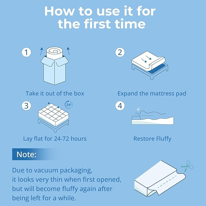 YUGYVOB Twin XL Mattress Topper -600GSM Extra Thick Cooling & Breathable Mattress Pad with Deep Pocket 8"-21" & Soft Down Alternative Filling, White