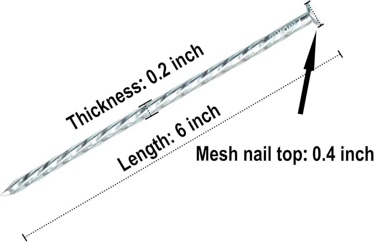 50/100/150 Pack 6" Solid Galvanized Non-Rust Metal Garden Stakes Spiral Landscape Edging Anchors for Paver Edging, Gardening, House Construction, etc (150)