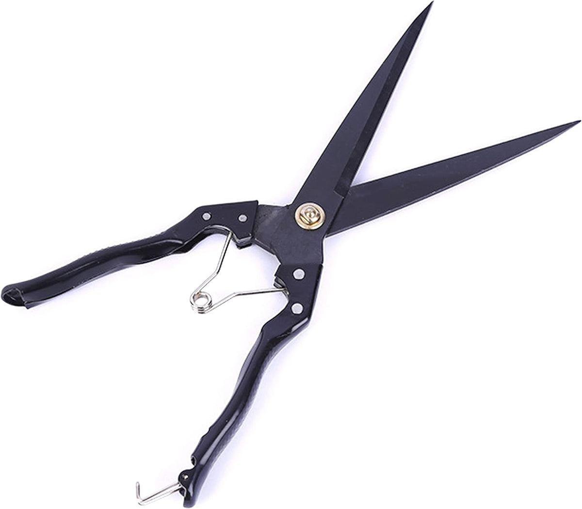Grass Sheep Shear - Coated Wear-Resistant Handle, Manganese Steel Double-Edged, Strong Spring Suitable For Manual Shearing of Cow, Sheep, and Horse Hair (Black 12.6 inches)