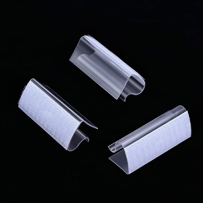Boao 50 Pieces Table Skirting Clips EC Model Tablecloth Clips for Table 3/4 Inch - 1 Inch with Hook Loop for Indoor Outdoor Events