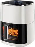 Simple Deluxe Air Fryer - 6.34 QT Digital Airfryer with Visible Window, 12 Presets Functions, Nonstick and Dishwasher-Safe Basket, 1700W, Beige