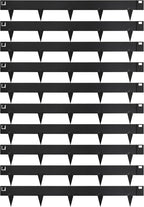 Worth Garden 10-Pack (34Ft Total) Galvanized Steel Landscape Lawn Edging - 6 in. H Bendable Metal Strips - Hammer-in 18-Gauge Flexible Black Edging Border - Yard Pathway Divider - Buckle Connection