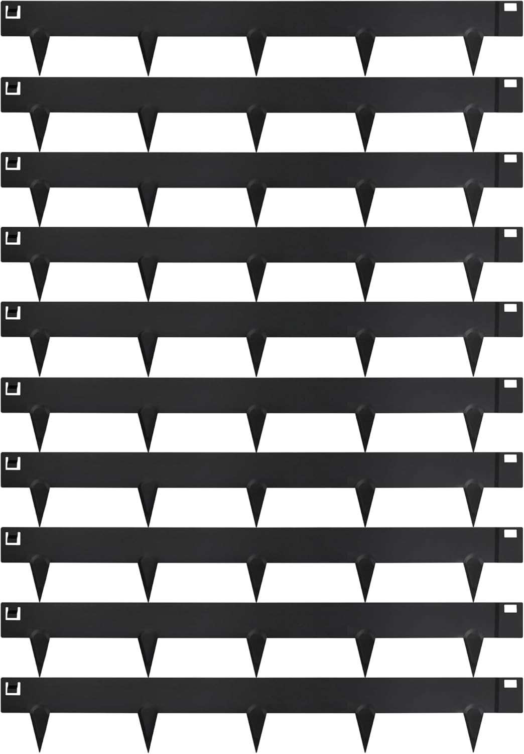 Worth Garden 10-Pack (34Ft Total) Galvanized Steel Landscape Lawn Edging - 6 in. H Bendable Metal Strips - Hammer-in 18-Gauge Flexible Black Edging Border - Yard Pathway Divider - Buckle Connection