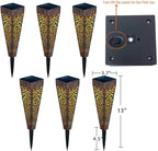 6Pcs Solar Lights Outdoor Pathway Garden Stakes Lights Waterproof LED for Patio, Walkway, Lawn Decorations,Christmas Gifts for Mom Dad (Copper)