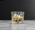 Glaver's Whiskey Glasses Set of 4. 10oz. Double Old Fashioned Glasses for Cocktail Bourbon Rock Glasses,Bar Glasses for Scotch Tequlia Rum. Diamond Cut Glasses. Gift for him