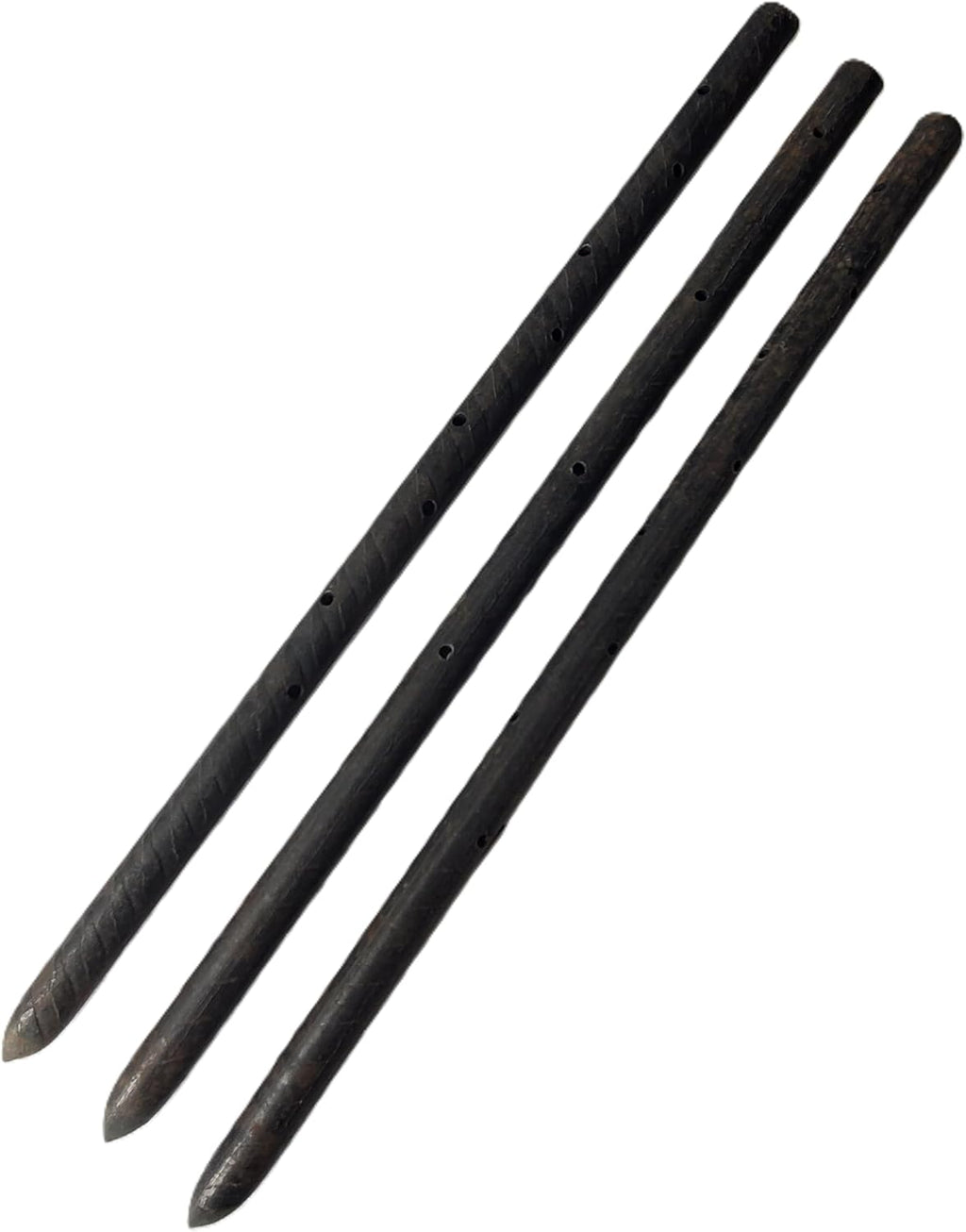 MCA 18" Round Steel Concrete Form Stakes (10 Pack) 3/4" Heavy-Duty Pointed with Holes – for Construction, Landscaping, Garden, Anchoring