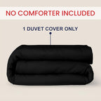 Kotton Culture 1 Pc Custom Size Duvet Cover Only -100% Egyptian Cotton Sateen 600 Thread Count Ultra Soft Premium Durable Comforter Cover Zipper Closure & Corner Ties (Black, Custom)