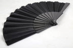 HUNANBANG 1 Dozen 12 Pieces Folding Hand Fans Church Wedding Gift, Party Favors, DIY Decoration Gift Size9 Wholesale 12pack (Black)