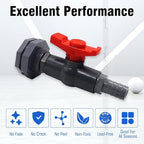 rain barrel spigot kit within 3/4 inch pvc bulkhead adapter 3/4" valve 5/8" plastic barb fitting, for 5/2.5/50/55/100 gallon water tank garden bucket outdoor rainwater collection