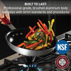 T-fal Professional VX3 Brushed Nonstick Fry Pan with Stainless Steel Handle 12 Inch, Oven Broiler Safe 400F, Cookware, Pots and Pans, Skillet, Restaurant & Business Grade, Certified NSF and CBA, Black