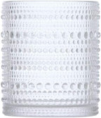 Fortessa Jupiter Beaded Hobnail Glass, 10 Ounce Double Old Fashioned (Set of 6), Clear