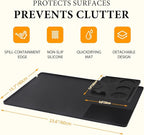 Coffee Mat, Coffee Maker Mat for Kitchen Counter with Tamping Mat, 40x60cm Silicone Coffee Bar Pad, Anti-Slip, Heat Resistant Pad for Espresso Machines, Dinner Plates, Ice Cream Machines