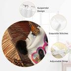 Farm Panda Living Room Curtains 84 Inch Length, Window Curtains Tab Top, Farmhouse Barn Funny Animals Butterfly Light Filtering Window Treatments Drapes 52"x84" 2 Panel