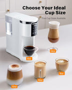 SHARDOR 3 in 1 Coffee Maker, K Cup Coffee Maker Compatible with Ground Coffee & Teas, Single Serve Coffee Machine, 6–14oz Brew Sizes, 40oz Detachable Water Reservoir, Descale Settings, White
