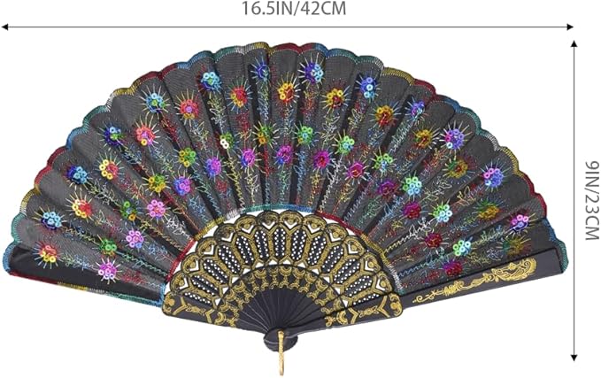 QIRMIZI 10 Pack Fabric Folding Handheld Fans, Perfect for Weddings, Parties, and Dancing,Multicolour