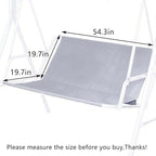 Swing Seat Cover - 600D Thickened Oxford Waterproof Chair Bench Replacement Cover for 2/3 Seat Patio Garden Swing (Grey, L - 54.3x19.7x19.7in)