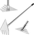 4-in-1 Garden Hoe Tool and Weeder, 56 Inch Ergonomic Long Handle Cultivator with Sharp Stainless Steel Blade, Heavy Duty Garden Hand Tiller for Weeding, Digging, Loosening Soil,Removing Moss