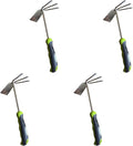 Garden Guru Hand Cultivator Rake Hoe Tiller Tool - Stainless Steel for Ultimate Strength - Rust Resistant - Ergonomic Handle - Great for Gardening Cultivating Loosening Weeding(4Pack)