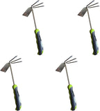Garden Guru Hand Cultivator Rake Hoe Tiller Tool - Stainless Steel for Ultimate Strength - Rust Resistant - Ergonomic Handle - Great for Gardening Cultivating Loosening Weeding(4Pack)