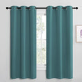 NICETOWN Kitchen Blackout Curtains 48 inches Long, Thermal Insulated Solid Grommet Blackout Curtains/Drapes/Panels for Dining Room (Sea Teal, 1 Pair, 42 by 68-Inch)