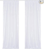 Poise3EHome White Sequin Backdrop Curtains,2 Panels 2FTx8FT Glitter Background for Party Halloween Birthday Party Baby Shower Wedding Christmas Thanksgiving Holiday Festival Decor