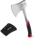 JXE JXO 14.4" Camping Hatchet with Full Tang Forged Construction & Ergonomic Shock Absorbing Grip, Hatchet Axe with Nylon Sheath (Red