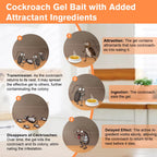 16 Pack Cockroach Gel Bait, Highly Effective Roach Gel Bait Indoor Infestation Solution, Fast Acting Cockroach Killer Indoor Home Kitchen Use, Easy to Apply & No Mess Roach Bait, Long-Lasting