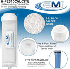 APPLIED MEMBRANES INC pH Neutralization Water Filter Cartridge | Calcite Filter to Raise Alkalinity of Low pH Water | 10" Standard Size Fits 10” Standard Filter Housing | H-F2510CALCITE (10" Standard)