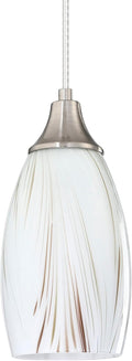 Mini Milk Glass Pendant Lights,Handcrafted Art Glass Pendant Hanging Light fixtures with Brushed Nickel Finish Adjustable Cord Glass Pendant Light Shade for Kitchen Island,Hallway,Dining Room