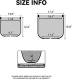 Kante 17.3-Inch Dia Round Concrete Planter, Indoor & Outdoor Garden Pot with Drainage Hole & Rubber Plug, Ideal for Flower and Tree, Black