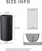 Kante 27.8 Inch Tall Cylindrical Planter, Large Round Plant Pots with Drainage Hole, Made with Concrete, Suitable for Indoor Outdoor Plants, Home Decor, Black