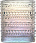 Fortessa Jupiter Beaded Hobnail Glass, 10 Ounce Double Old Fashioned (Set of 6), Iridescent