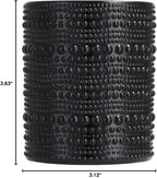 Fortessa Jupiter Beaded Hobnail Glass, 10 Ounce Double Old Fashioned (Set of 6), Obsidian Black