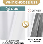 H.VERSAILTEX Primitive Linen Curtains 100% Blackout Curtain Drapes Burlap Curtains with White Thermal Insulated Liner, Grommet Top Curtain Living Room/Bedroom (2 Panels, 42 x 45 Inch, Pure White)