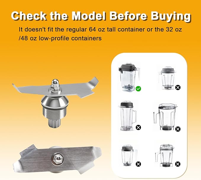 Advance Blade Assembly with Enhanced 420 Stainless Steel Blades Compatible with Vitamix Quiet One Series Barboss Blender Station Drink Machine Replace#: 015990 15990