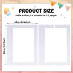 32 x 24 Inch Large Blank DIY Photo Booth Props Picture Frame Party Frame DIY Photo Booth Props Selfie for Birthday, Graduation, Christmas Holiday Party(White,Horizontal)
