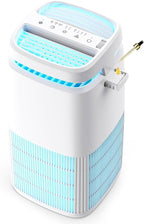 POMORON 4-in-1 Air Purifiers for Home, Air Ionizer Negative Ion Generator, H13 HEPA Filter, UV, Covers 1250 Ft² 99.97% Removal Rate for Pollen Smoke Pet Dander Air Cleaner for Bedroom, MJ002H, White