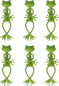 6 pcs frog Plant Stand , green animal shaped support frame ,small potted plant holder , garden decoration for indoor and outdoor use , pot fixing clamp for up right plant growth
