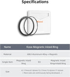 Kase 95mm Magnetic Screw in Adapter Ring Kit, Brass Magnetic to Threaded Filter Adapter Rings for Camera Lenses, Ultra-Thin 3.4mm Profile, Quick-Release Design, Compatible with UV CPL ND Filters
