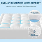 YUGYVOB Mattress Pad Extra Thick, Cooling, and Breathable Full Size Mattress Topper 8-21" Deep Pocket Soft Down Alternative Fill